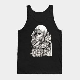 Santa muerte with rose day of the dead. Tank Top